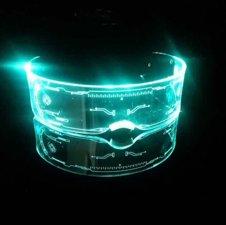 49345 Funny Party LED Luminous Sunglasses Punk Goggle Men Women Shades UV400 Vintage Glasses
