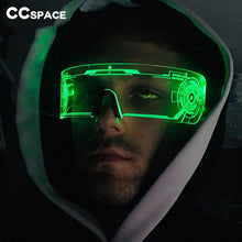 Load image into Gallery viewer, 49345 Funny Party LED Luminous Sunglasses Punk Goggle Men Women Shades UV400 Vintage Glasses