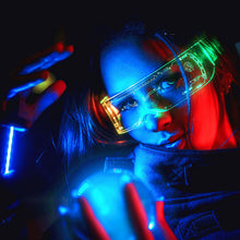 Load image into Gallery viewer, 49345 Funny Party LED Luminous Sunglasses Punk Goggle Men Women Shades UV400 Vintage Glasses