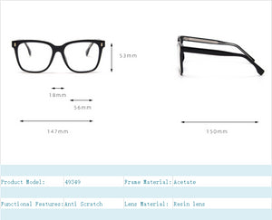 49349 Acetate Retro Glasses Frames Men Women Optical Computer EyeGlasses