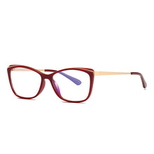 Load image into Gallery viewer, 49399 Cat Eye Anti Blue Plastic Titanium Glasses Frames Ultralight Women Optical Computer Glasses