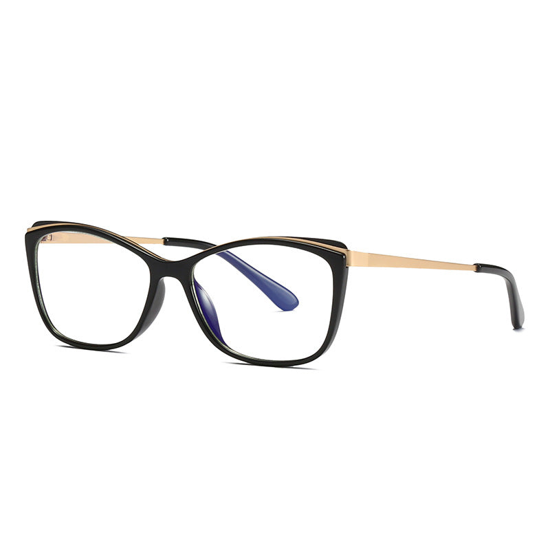 49399 Cat Eye Anti Blue Plastic Titanium Glasses Frames Ultralight Women Optical Computer Glasses
