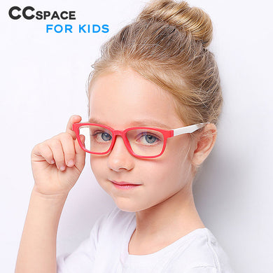 49406 Kids Anti Blue Glasses Frames Super Light Silicone Computer EyeGlasses