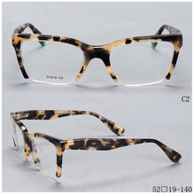 Load image into Gallery viewer, 49409 Half Frame Anti Blue Acetate Glasses Frames Upscale Women Men Optical Computer Glasses