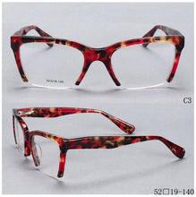 Load image into Gallery viewer, 49409 Half Frame Anti Blue Acetate Glasses Frames Upscale Women Men Optical Computer Glasses