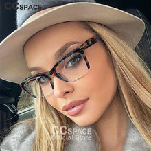 Load image into Gallery viewer, 49409 Half Frame Anti Blue Acetate Glasses Frames Upscale Women Optical Computer Glasses
