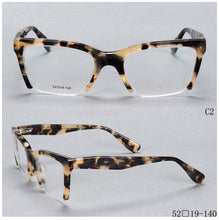 Load image into Gallery viewer, 49409 Half Frame Anti Blue Acetate Glasses Frames Upscale Women Optical Computer Glasses