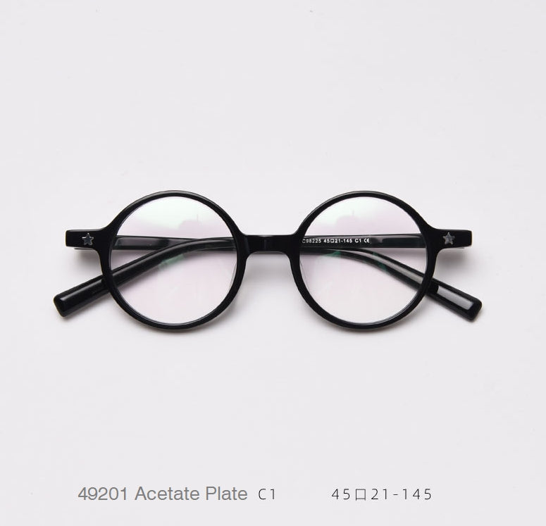 49424 Acetate Plate Glasses Frames Retro Round Men Women Optical Computer Glasses