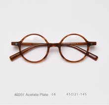 Load image into Gallery viewer, 49424 Acetate Plate Glasses Frames Retro Round Men Women Optical Computer Glasses