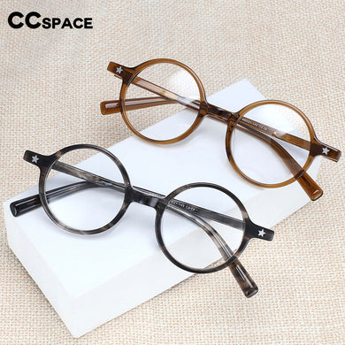 49424 Retro Round Acetate Leopard Glasses Frames Optical Men Women Eyeglasses