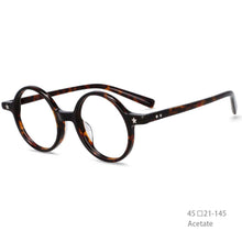 Load image into Gallery viewer, 49424 Retro Round Acetate Leopard Glasses Frames Optical Men Women Eyeglasses