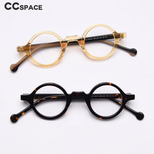 Carica l&#39;immagine nel visualizzatore di Gallery, 49437 Retro Punk Acetate Optical Frames Round Small Frame Men Women Computer Glasses