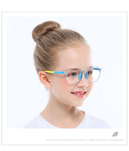 Load image into Gallery viewer, 49529 Kids Anti Blue TR90 Optical Frames Student Round Computer Glasses