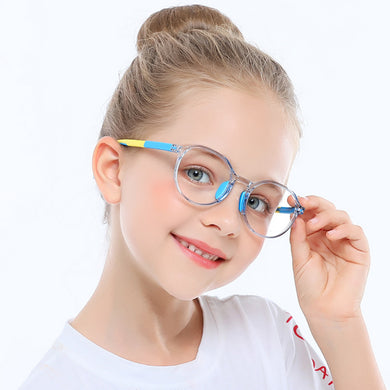 49529 Kids Anti Blue TR90 Optical Frames Student Round Computer Glasses