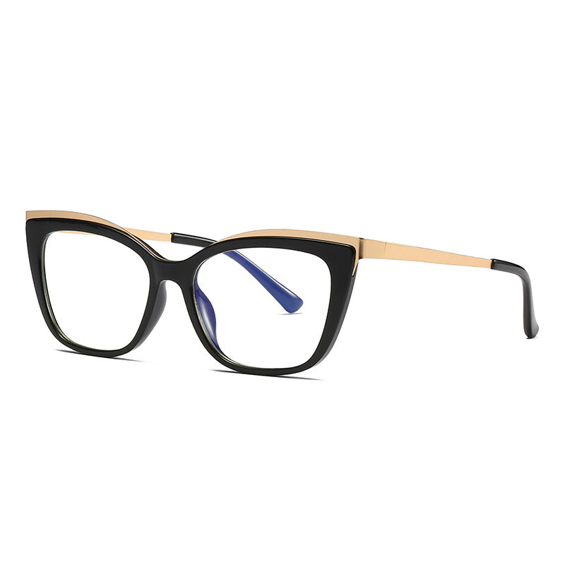 49537 Square Cat Eye Anti Blue Glasses Frames TR90 Ultralight Men Women Optical Computer Glasses