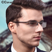 Carica l&#39;immagine nel visualizzatore di Gallery, 49559 For Man Half-Frame Optical Metal Glasses Frames Computer Eyeglasses