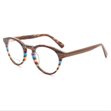 Load image into Gallery viewer, 49568 Retro Round Acetate Optical Glasses Frames Men Women Imitation Bamboo Pattern Computer Eyeglasses