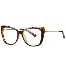 Load image into Gallery viewer, 49649 Cat Eye Crystal Trim Anti Blue Light Optical Glasses Frames Square Women TR90 Computer Eyeglasses