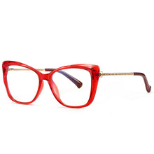 Load image into Gallery viewer, 49649 Cat Eye Crystal Trim Anti Blue Light Optical Glasses Frames Square Women TR90 Computer Eyeglasses
