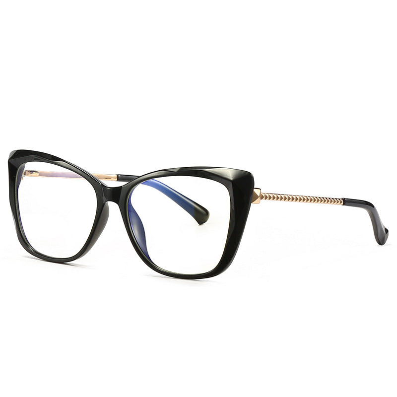 49649 Cat Eye Crystal Trim Anti Blue Light Optical Glasses Frames Square Women TR90 Computer Eyeglasses