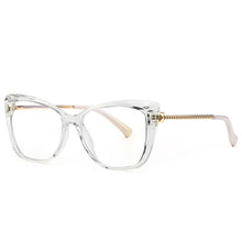 Load image into Gallery viewer, 49649 Cat Eye Crystal Trim Anti Blue Light Optical Glasses Frames Square Women TR90 Computer Eyeglasses
