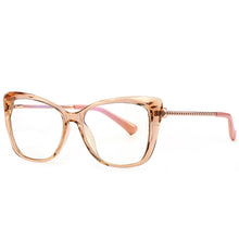 Load image into Gallery viewer, 49649 Cat Eye Crystal Trim Anti Blue Light Optical Glasses Frames Square Women TR90 Computer Eyeglasses
