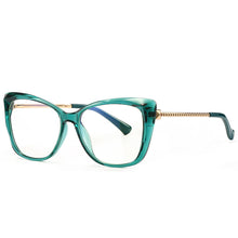 Load image into Gallery viewer, 49649 Cat Eye Crystal Trim Anti Blue Light Optical Glasses Frames Square Women TR90 Computer Eyeglasses