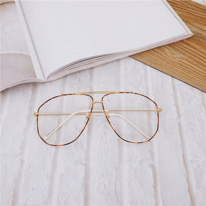 49664 Oversized Square Metal Glasses Frames Men Women Computer Eyeglasses