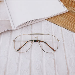 49664 Oversized Square Metal Glasses Frames Men Women Computer Eyeglasses