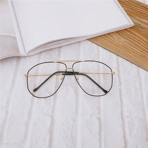49664 Oversized Square Metal Glasses Frames Men Women Computer Eyeglasses