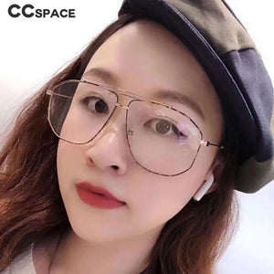 49664 Oversized Square Metal Glasses Frames Men Women Computer Eyeglasses