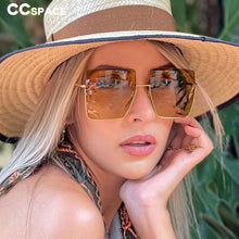 Load image into Gallery viewer, 49703 Half Frame Oversized Women  Sunglasses Square Shades UV400 Vintage Glasses