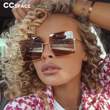 Load image into Gallery viewer, 49703 Half Frame Oversized Women  Sunglasses Square Shades UV400 Vintage Glasses