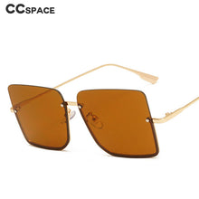 Load image into Gallery viewer, 49703 Half Frame Oversized Women  Sunglasses Square Shades UV400 Vintage Glasses
