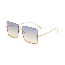 Load image into Gallery viewer, 49703 Half Frame Oversized Women  Sunglasses Square Shades UV400 Vintage Glasses
