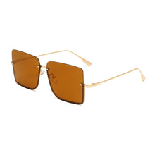 Load image into Gallery viewer, 49703 Half Frame Oversized Women  Sunglasses Square Shades UV400 Vintage Glasses