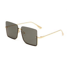 Load image into Gallery viewer, 49703 Half Frame Oversized Women  Sunglasses Square Shades UV400 Vintage Glasses