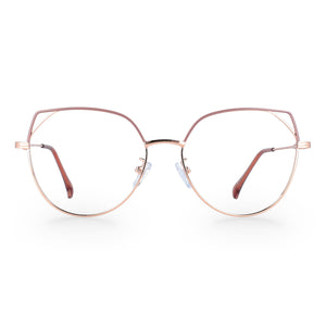 49705 Cat Eye Anti Blue Light Women Metal Prescription Glasses Frames Computer Eyeglasses