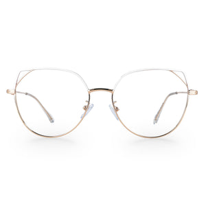 49705 Cat Eye Anti Blue Light Women Metal Prescription Glasses Frames Computer Eyeglasses