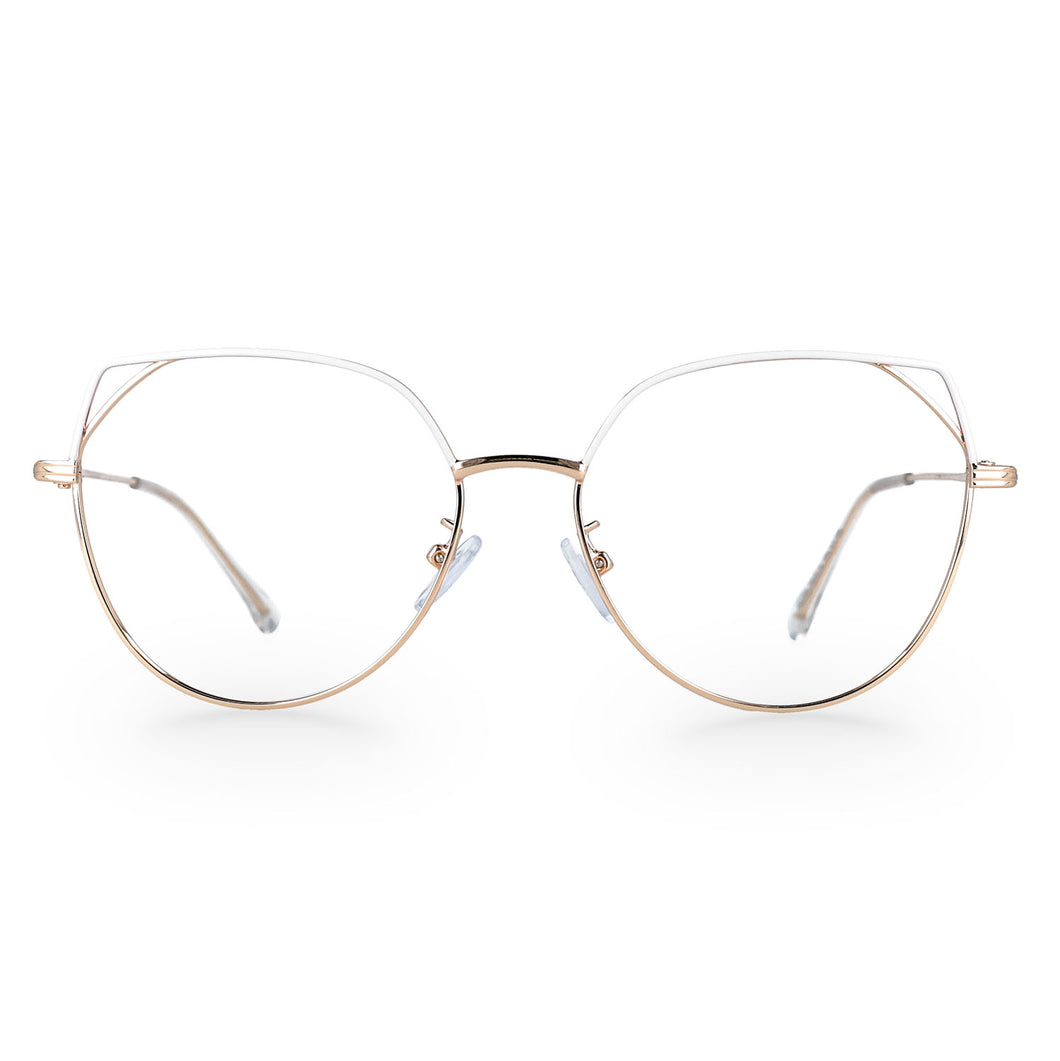 49705 Cat Eye Anti Blue Light Women Metal Prescription Glasses Frames Computer Eyeglasses
