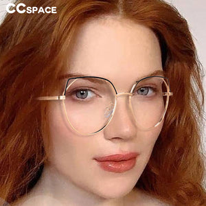 49705 Cat Eye Anti Blue Light Women Metal Prescription Glasses Frames Computer Eyeglasses