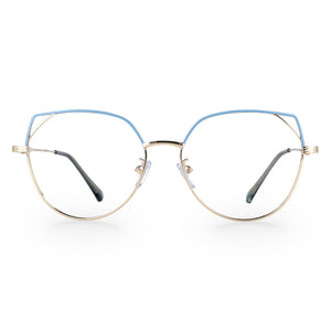 49705 Cat Eye Anti Blue Light Women Metal Prescription Glasses Frames Computer Eyeglasses