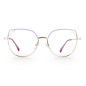 49705 Cat Eye Anti Blue Light Women Metal Prescription Glasses Frames Computer Eyeglasses