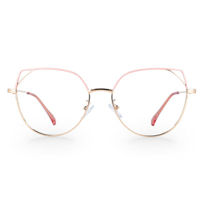 49705 Cat Eye Anti Blue Light Women Metal Prescription Glasses Frames Computer Eyeglasses