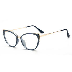 49728  Spring Leg Anti Blue Light Metal Optical Glasses Frames Women Computer Eyeglasses