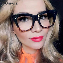 Load image into Gallery viewer, 49742 Big Cat Eye Square Glasses Frames Rice Nail Men Women Computer Eyeglasses