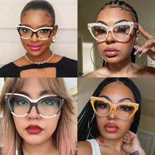Carica l&#39;immagine nel visualizzatore di Gallery, 49795 Montature per occhiali in acetato di marca Cat Eye oversize anti luce blu Occhiali da donna Accessori Occhiali da vista per computer retrò 