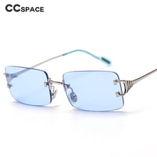 Load image into Gallery viewer, 49810 Rimless Square Small Frame Punk Women Sunglasses Men Shades UV400 Vintage Glasses