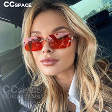 Load image into Gallery viewer, 49810 Rimless Square Small Frame Punk Women Sunglasses Men Shades UV400 Vintage Glasses