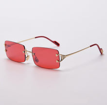 Load image into Gallery viewer, 49810 Rimless Square Small Frame Punk Women Sunglasses Men Shades UV400 Vintage Glasses